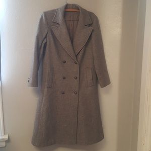 Vtg Beau Brem Wool Trench Coat Gray 14 Women's